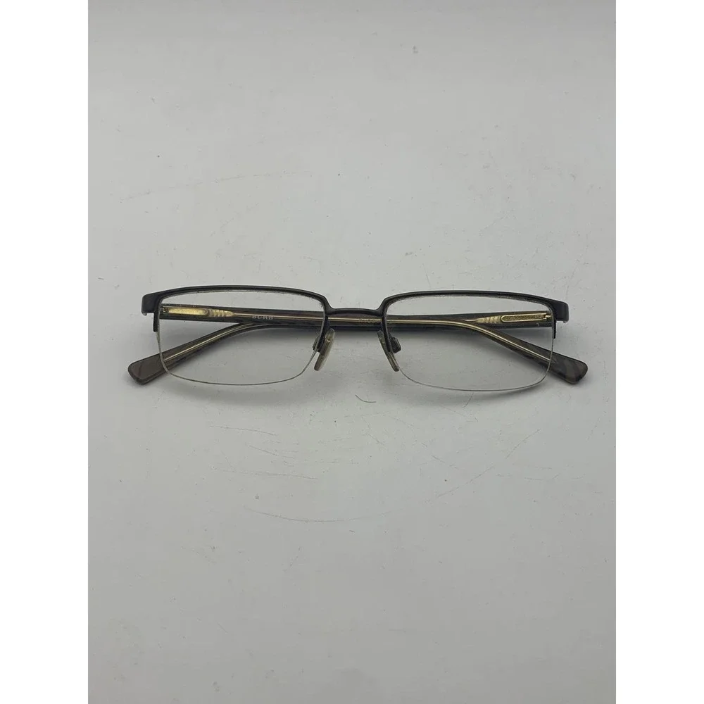 Burberry Eyeglasses 54-17-140 Brown Tortoise Half Rim Rectangular Frame Only